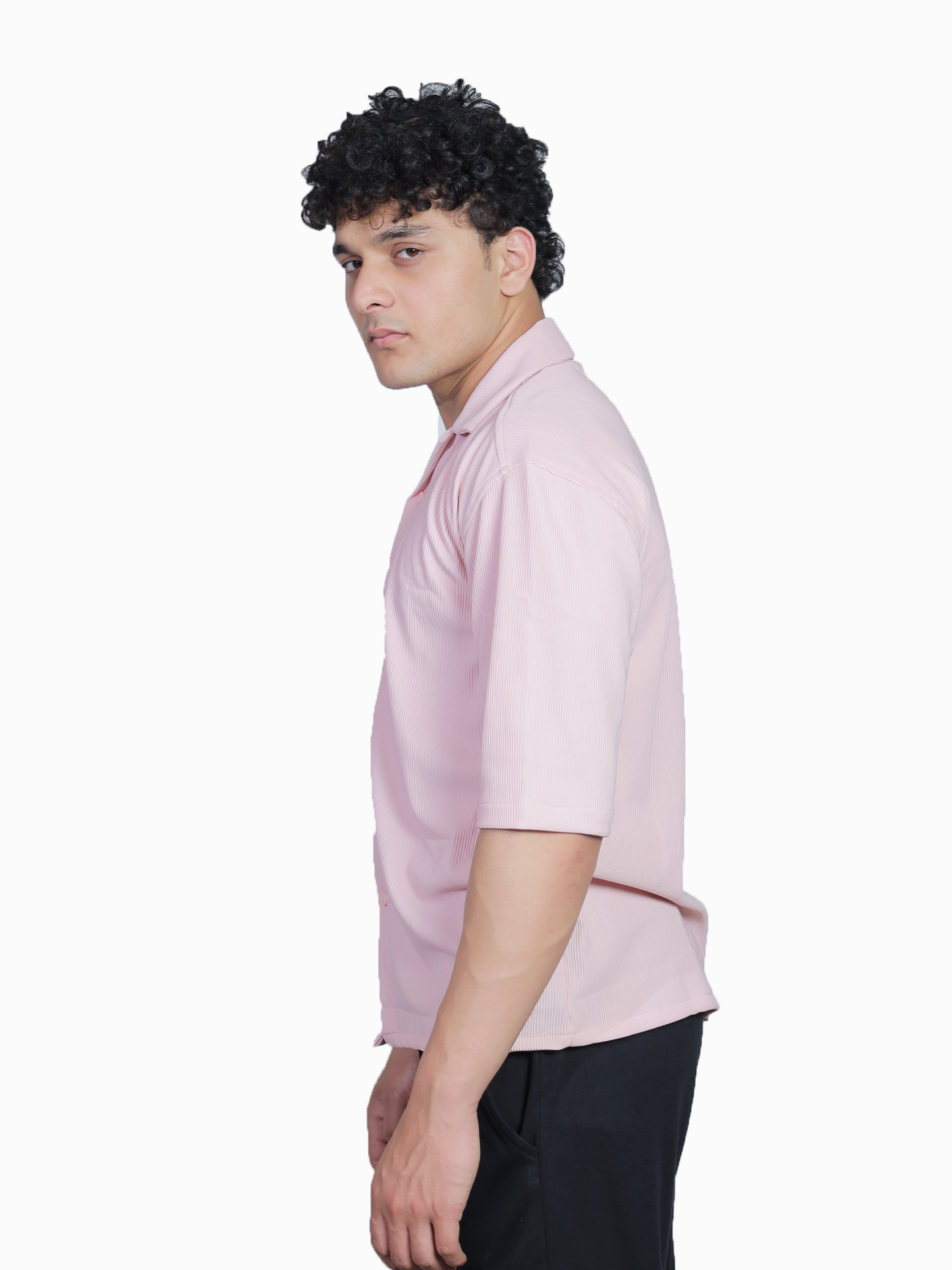 Blush Sunset Cuban Collar Oversized Shirt