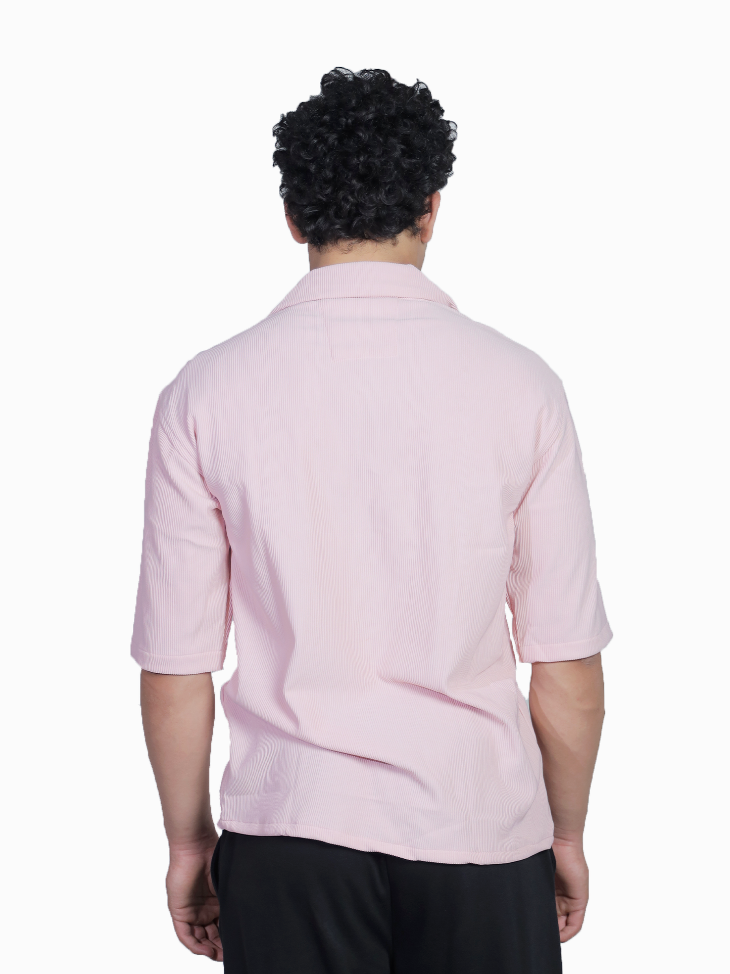 Blush Sunset Cuban Collar Oversized Shirt