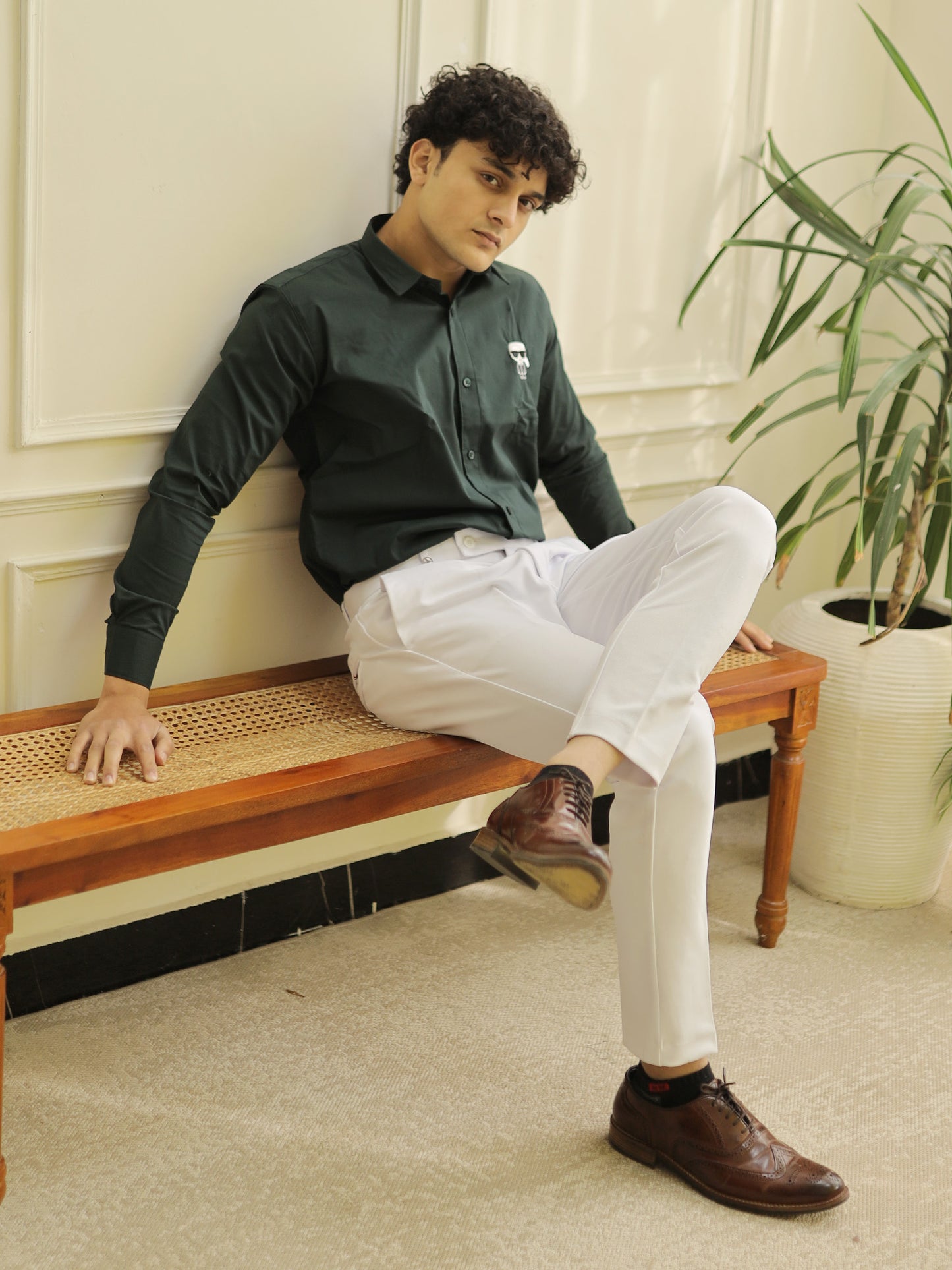 Olive Opulence Formal Shirt