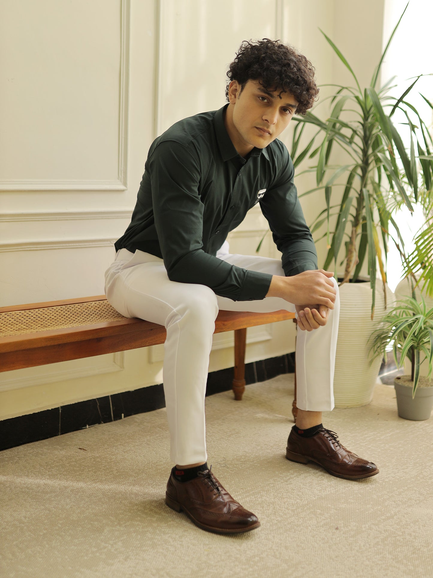 Olive Opulence Formal Shirt