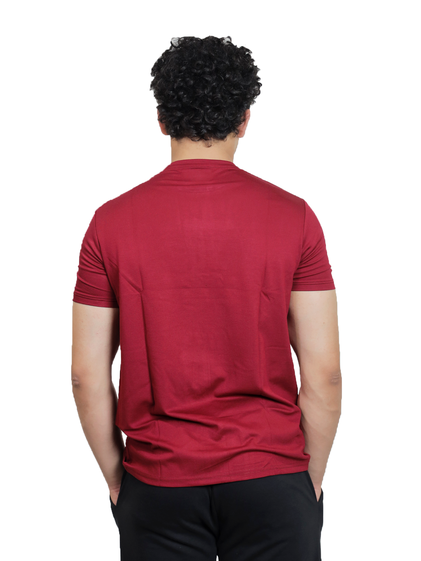 Maroon Safety Message Patterned Graphic Tee