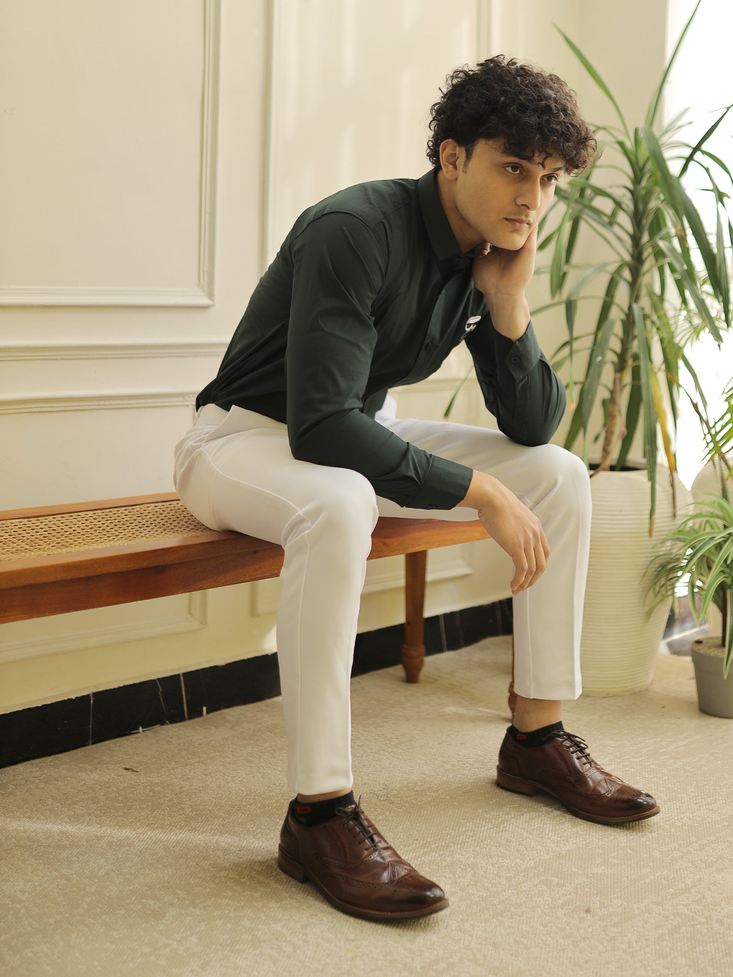 Olive Opulence Formal Shirt