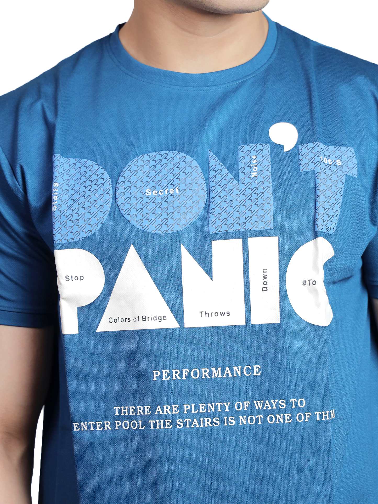 Ocean Blue Typography Warning Graphic Tee