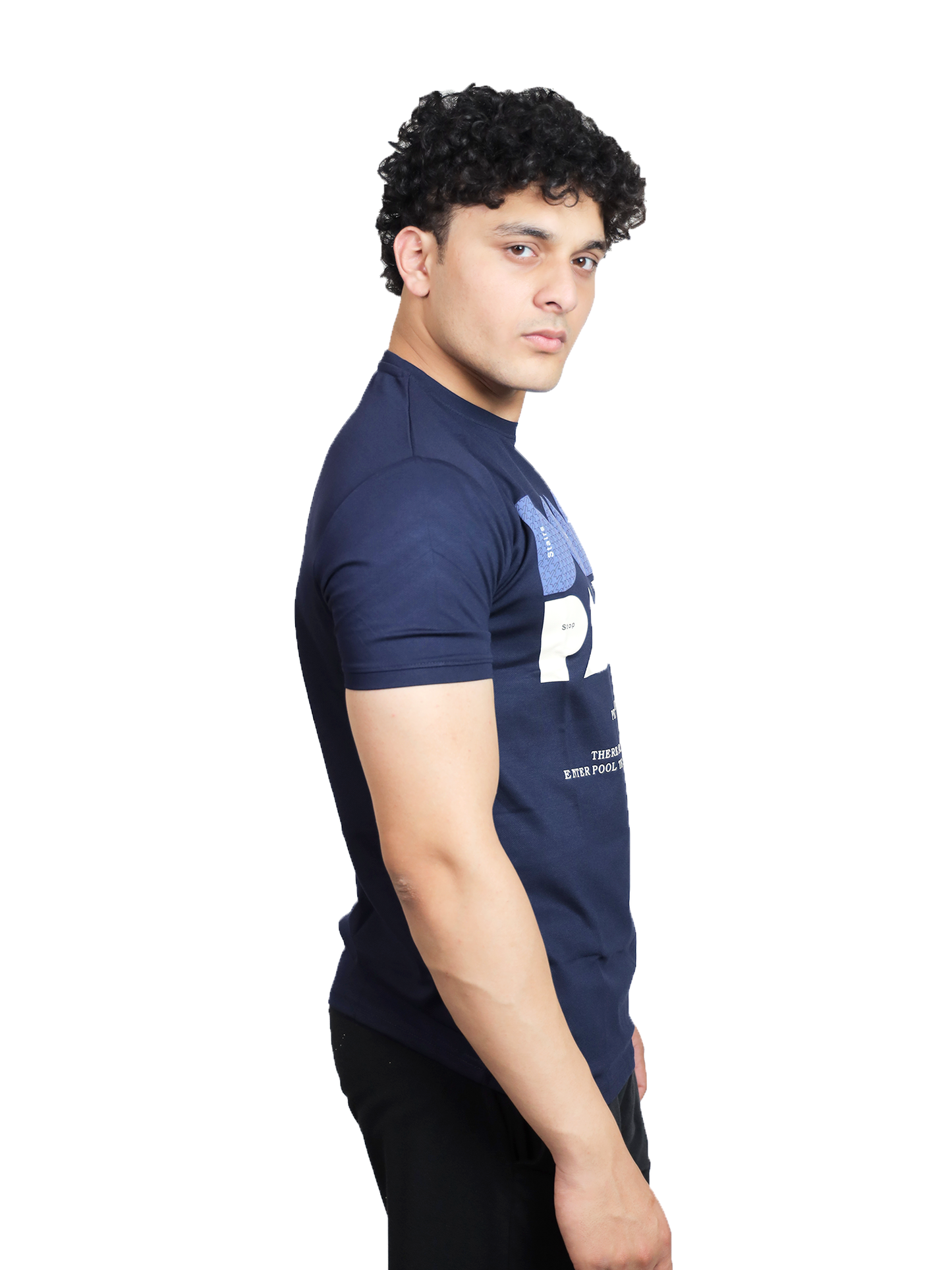 Navy Don't Panic Statement Graphic Tee
