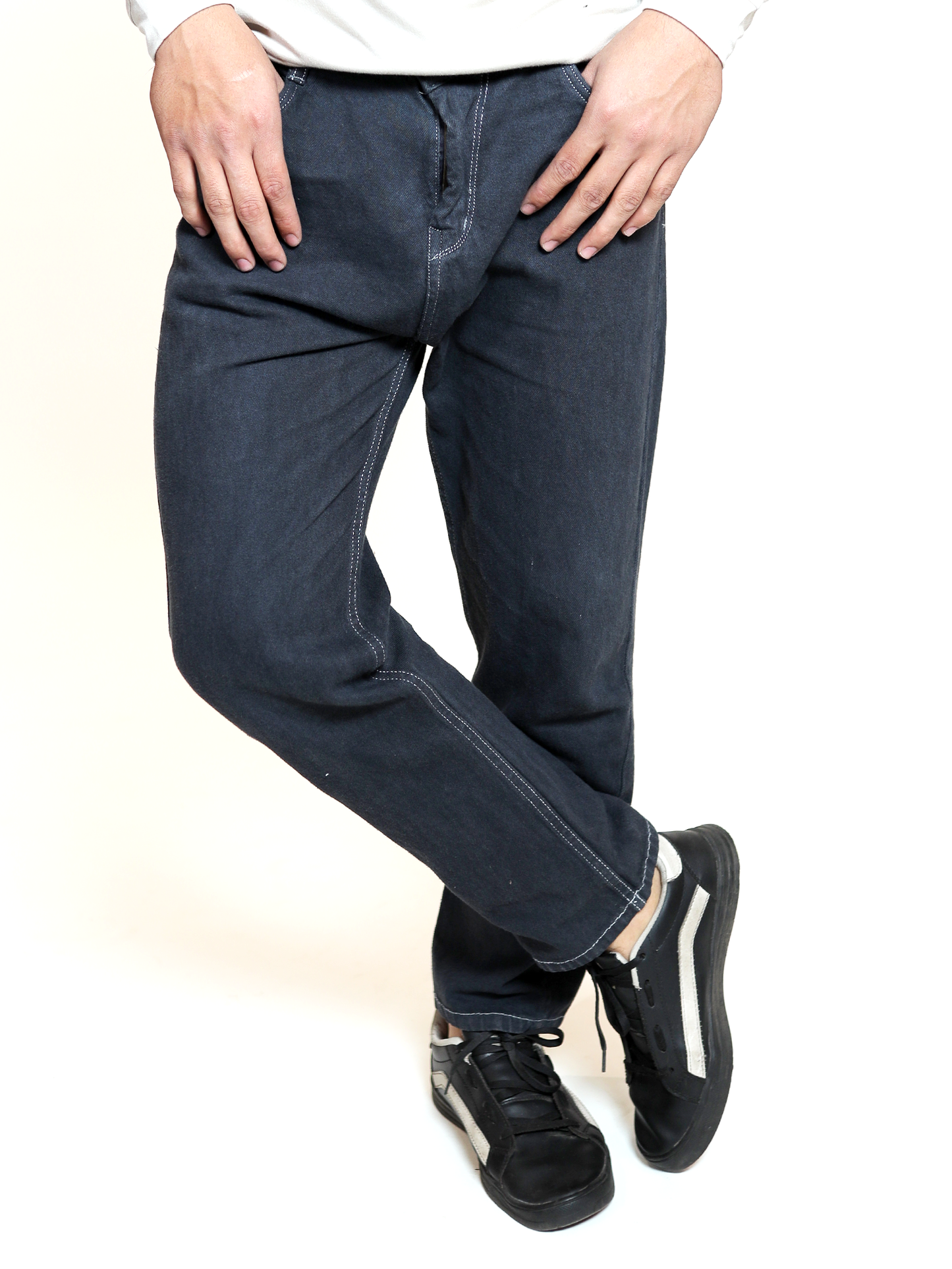 Dark navy classic straight-cut jeans