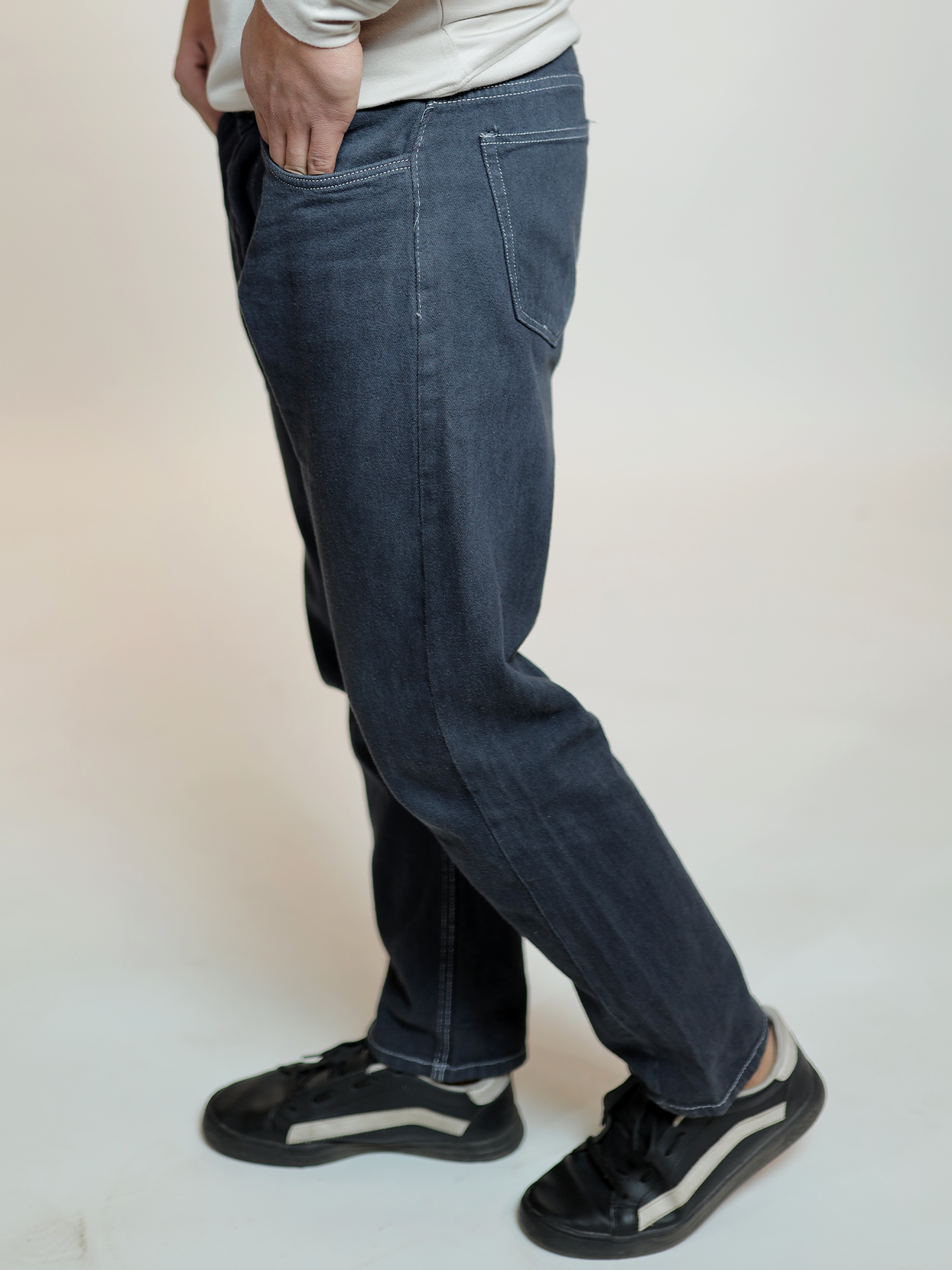 Dark navy classic straight-cut jeans