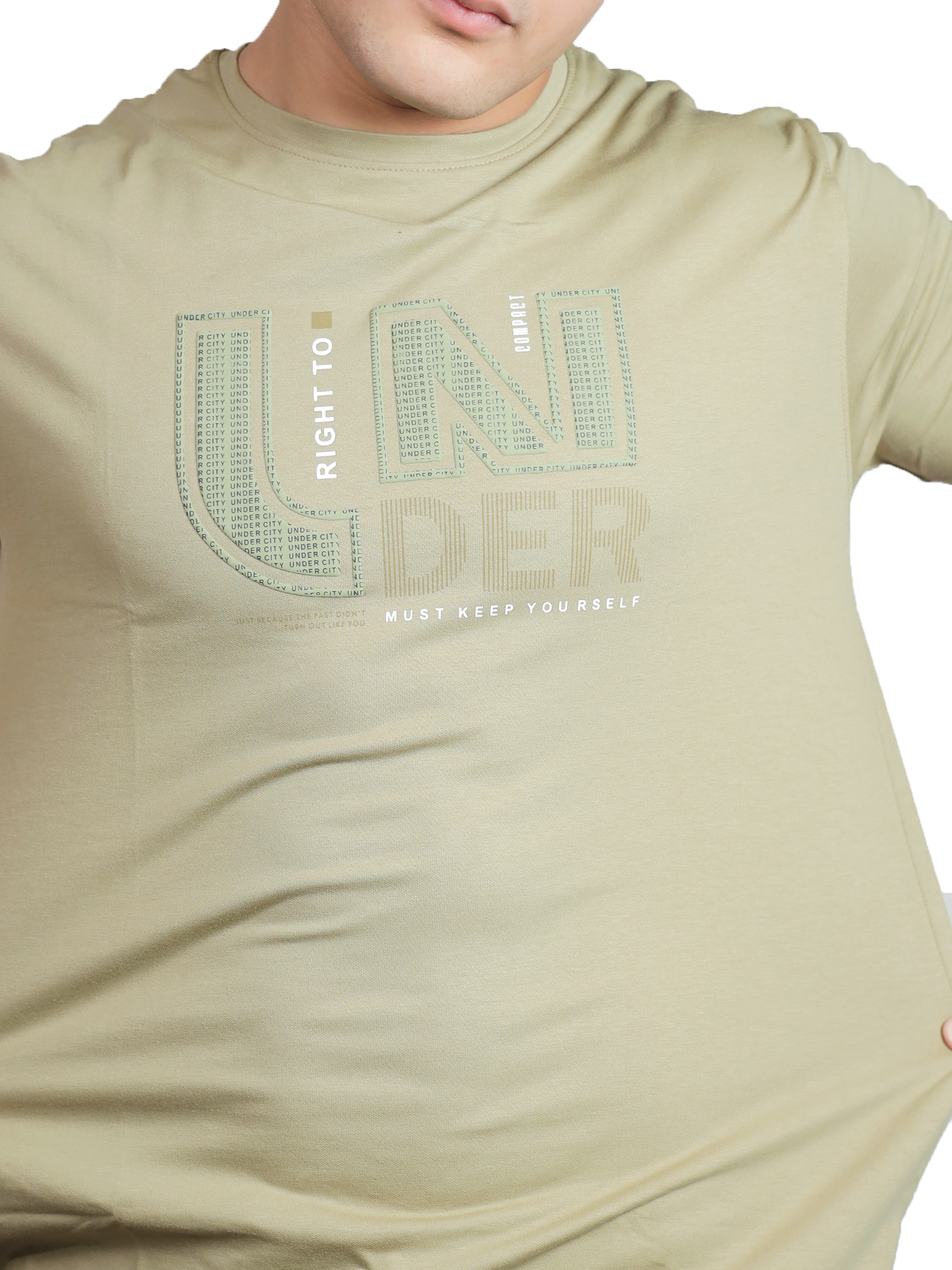 Khaki Self-Affirmation Outlined Graphic Tee