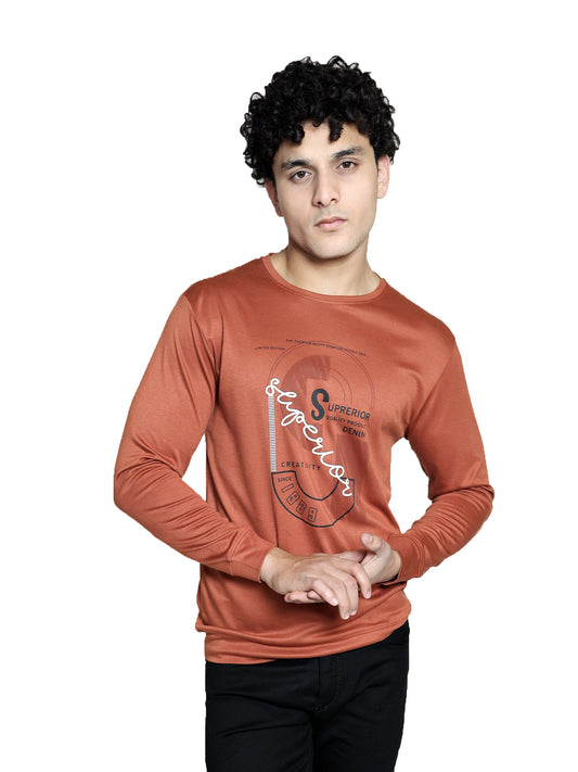 Burnt Orange Artistic Music T-shirt