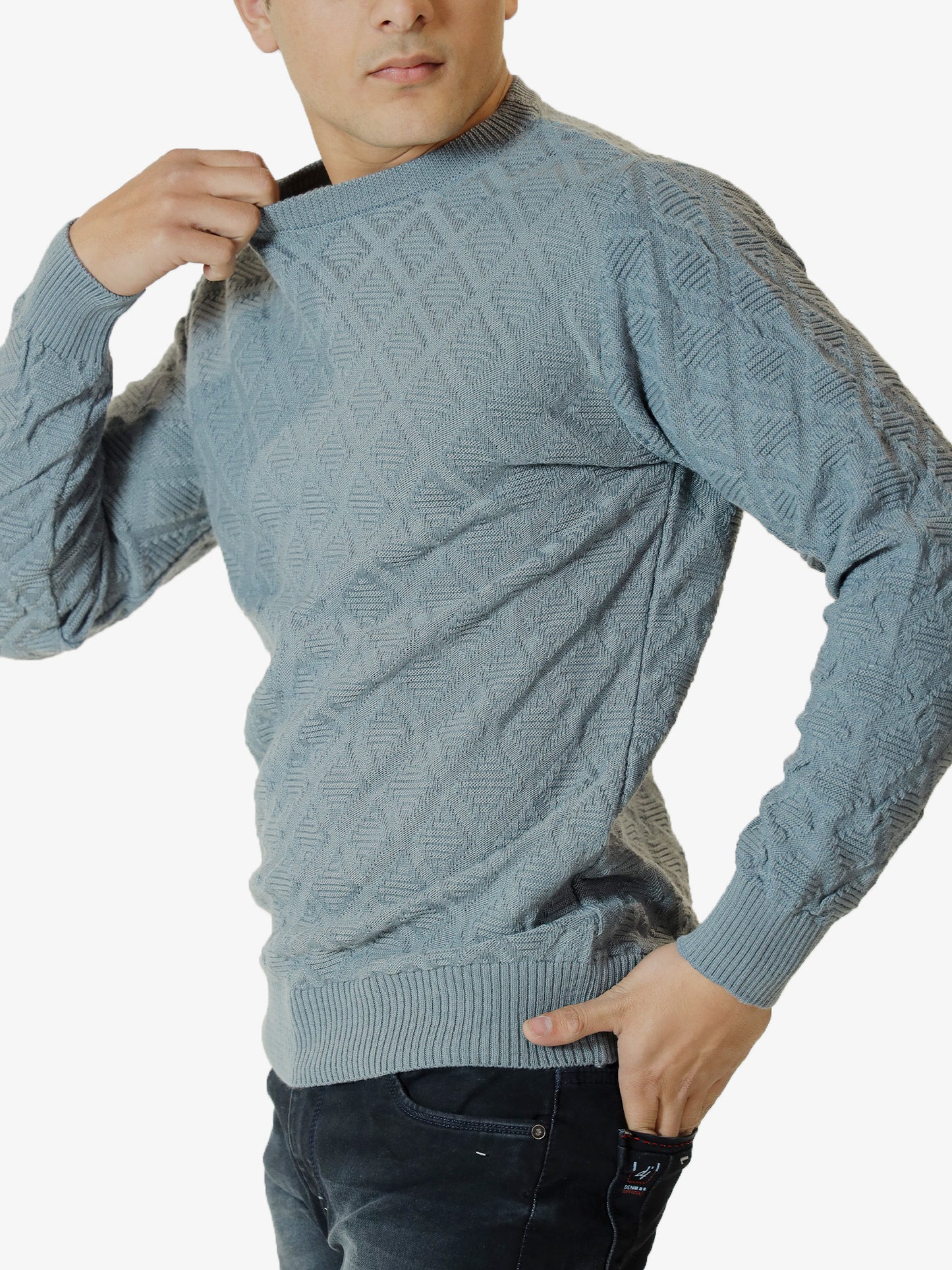 Glacier Geometric Wave Sweater