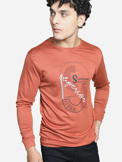 Burnt Orange Artistic Music T-shirt