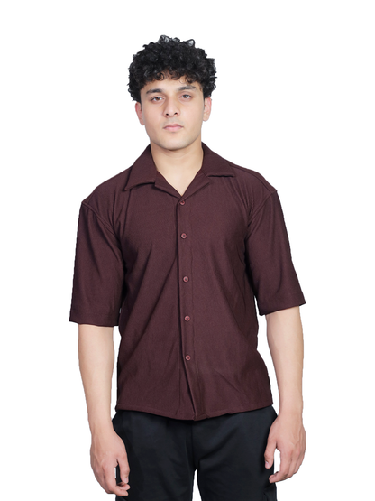 Crimson Heritage Cuban Collar Oversized Shirt