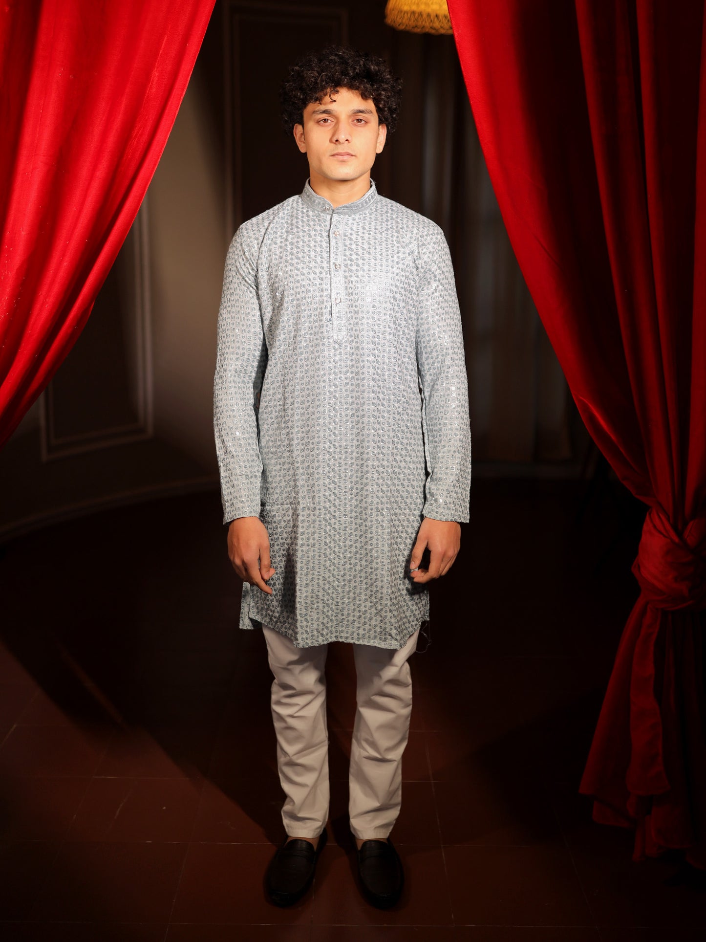 Ocean Mist Crystalline Pattern Kurta Pajama