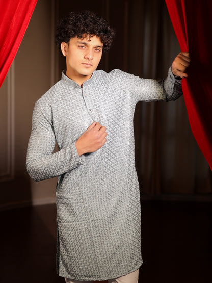 Ocean Mist Crystalline Pattern Kurta Pajama