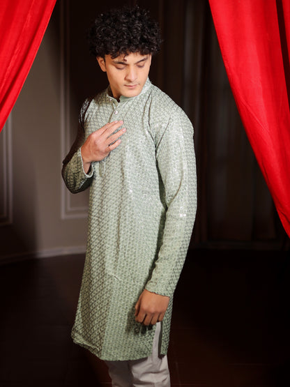 Mint Crystal Designer Series Kurta Pajama