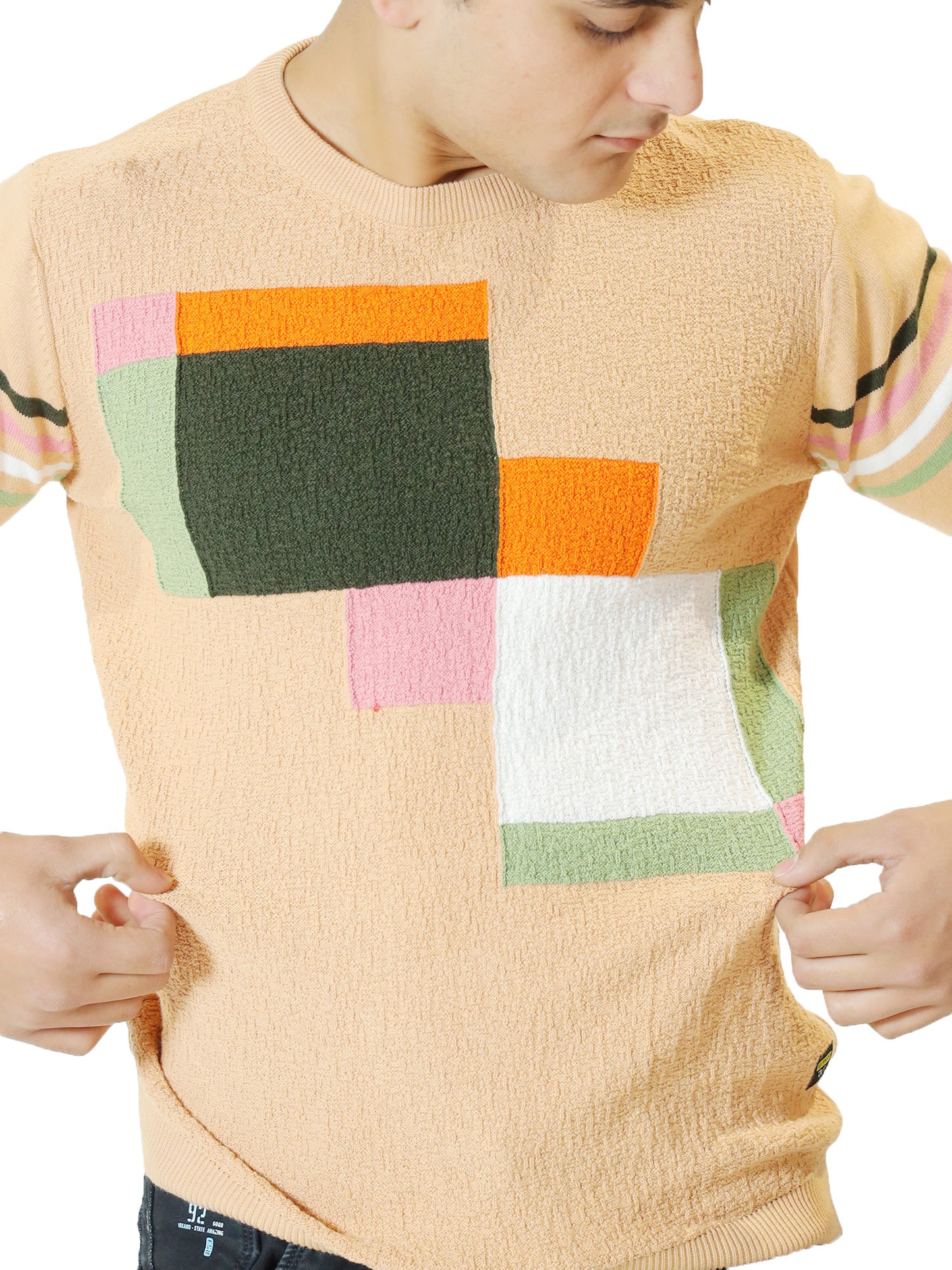 Pastel Puzzle Block Sweater