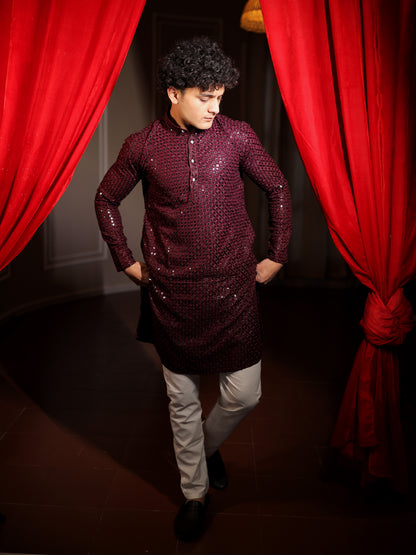 Plum Velvet Heritage Dynasty Kurta Pajama