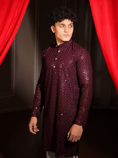 Plum Velvet Heritage Dynasty Kurta Pajama