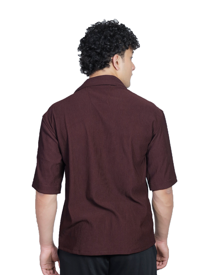 Crimson Heritage Cuban Collar Oversized Shirt