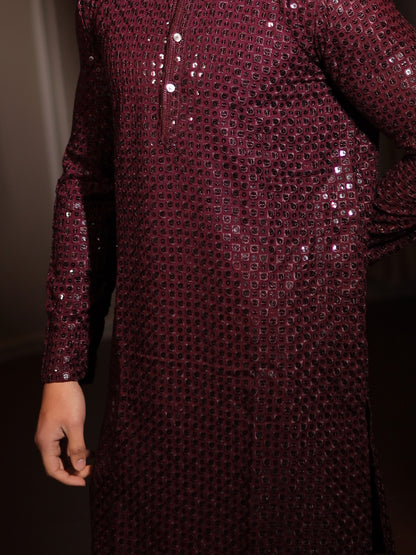 Plum Velvet Heritage Dynasty Kurta Pajama