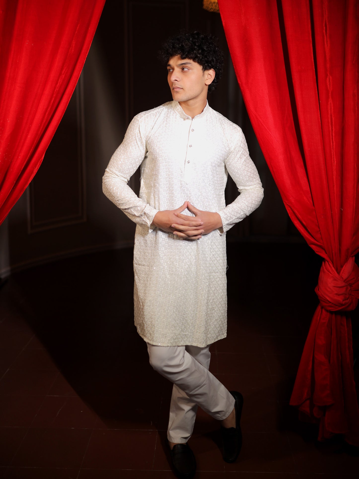 Pearl White Pure Elegance Kurta Pajama