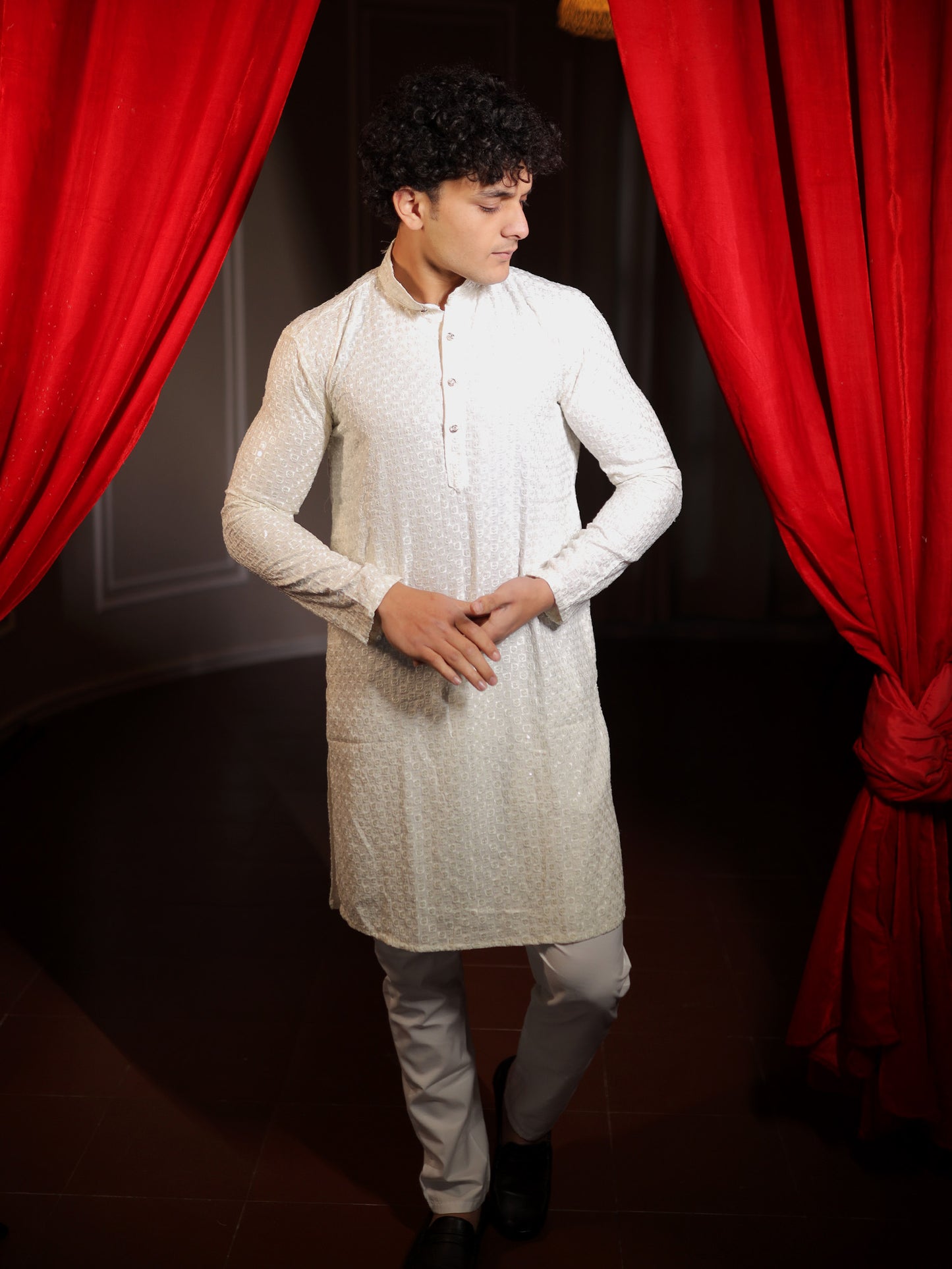 Pearl White Pure Elegance Kurta Pajama