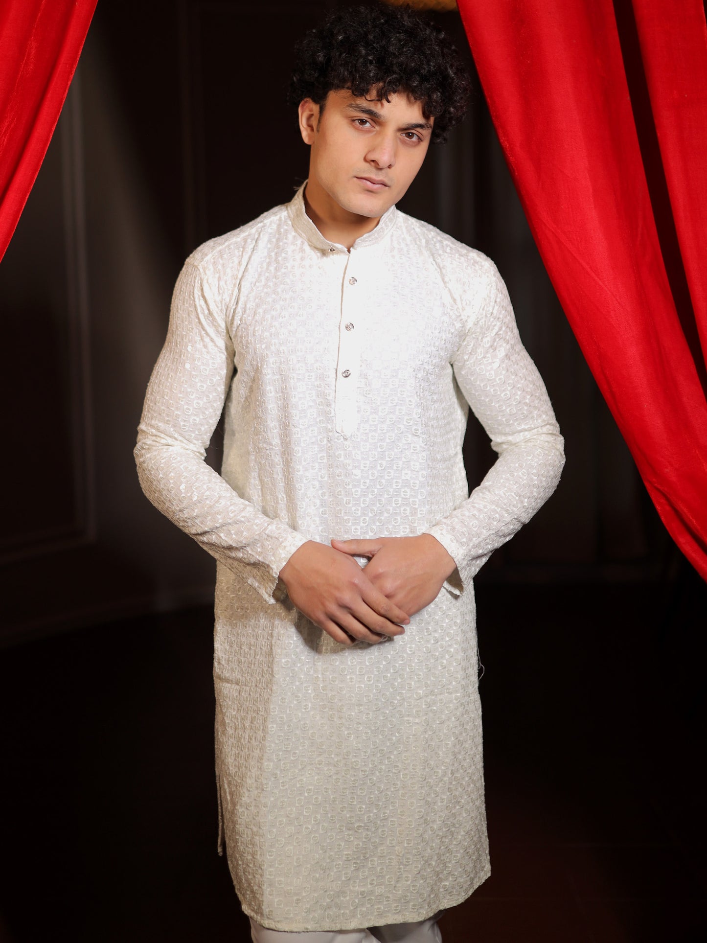 Pearl White Pure Elegance Kurta Pajama