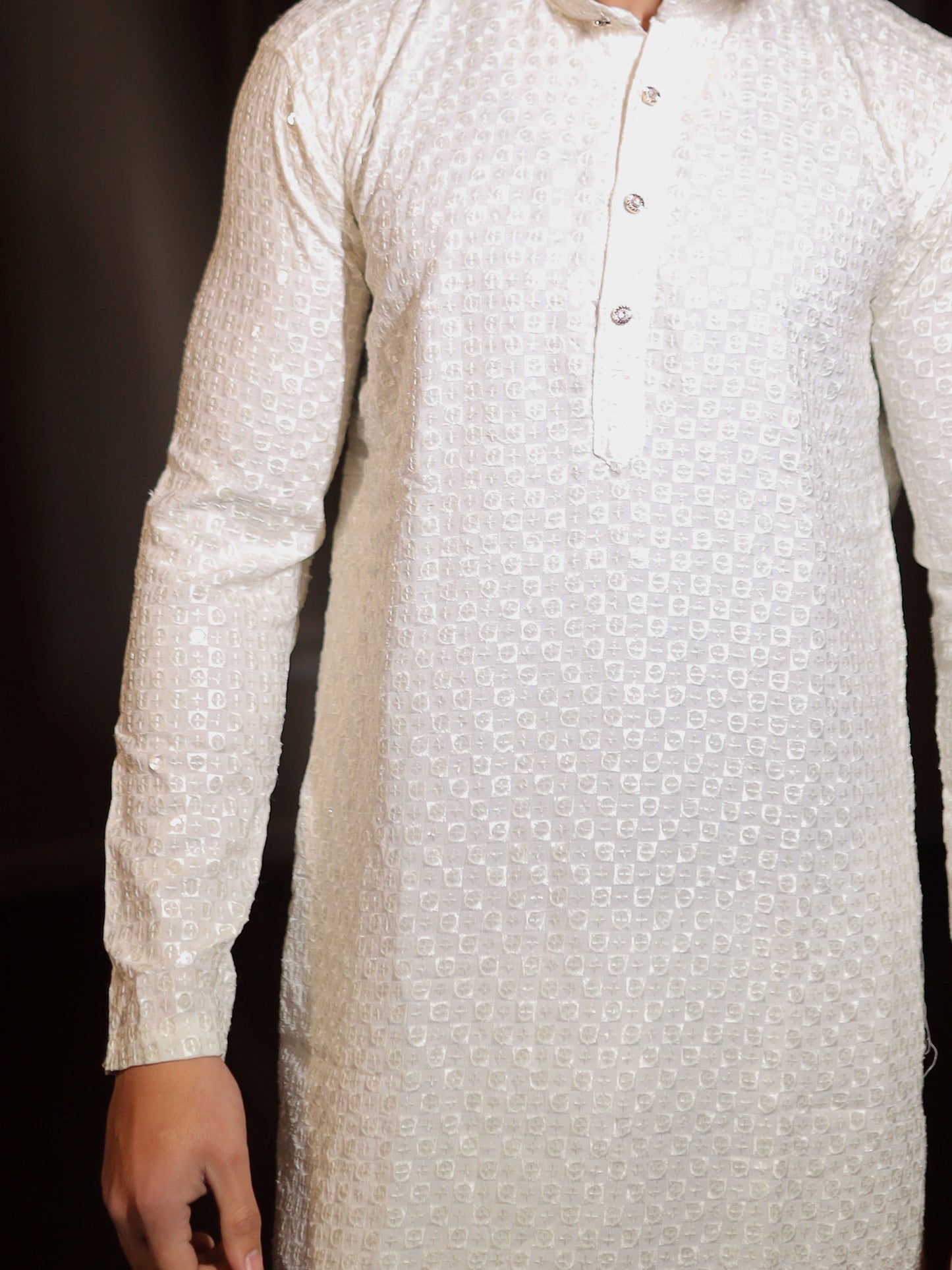 Pearl White Pure Elegance Kurta Pajama