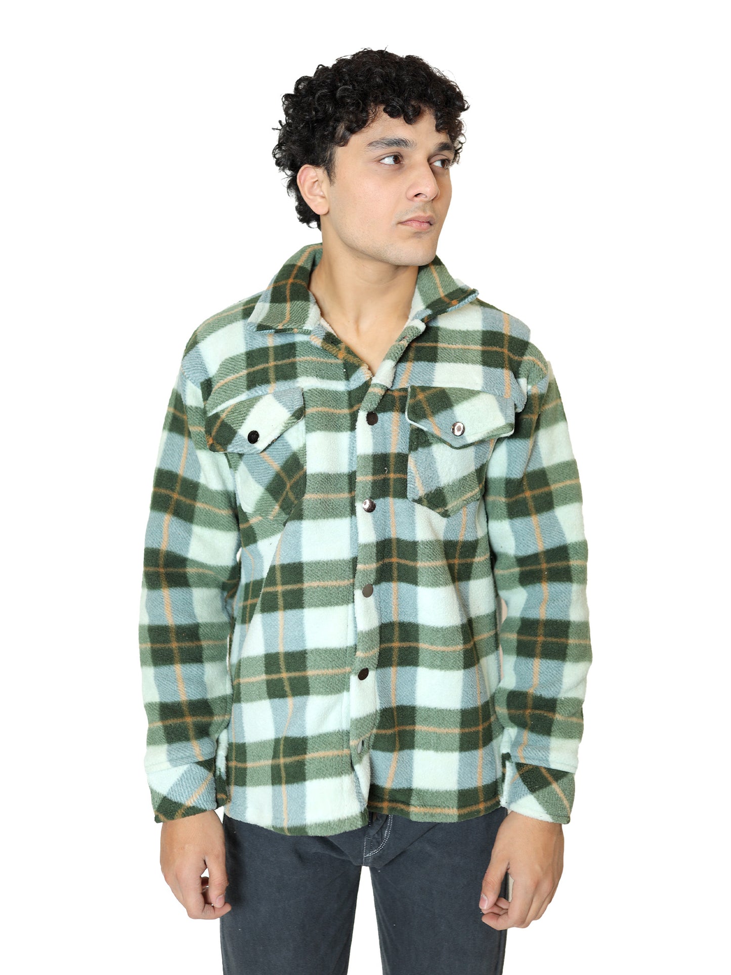 Mint Green Plaid Flannel Shacket