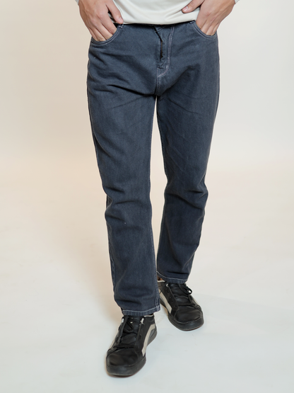 Dark navy classic straight-cut jeans