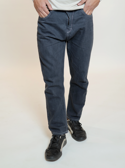 Dark navy classic straight-cut jeans