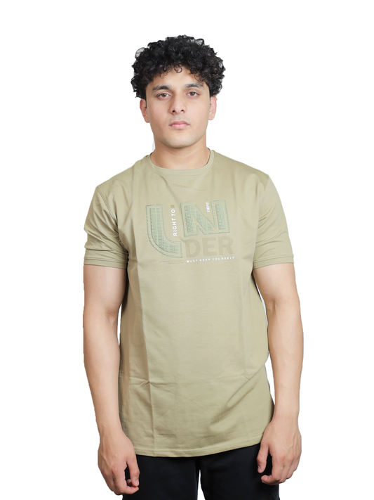 Khaki Self-Affirmation Outlined Graphic Tee
