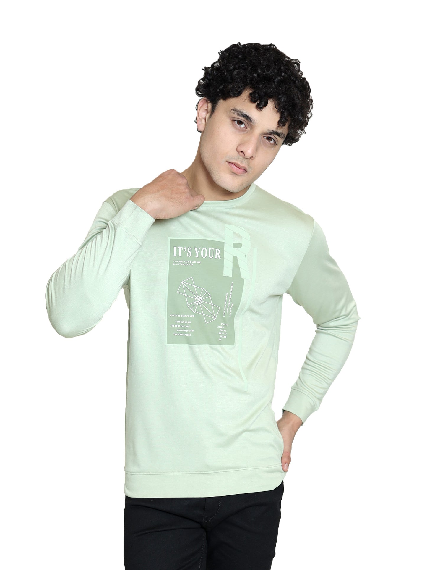 Mint Green Typography T-shirt