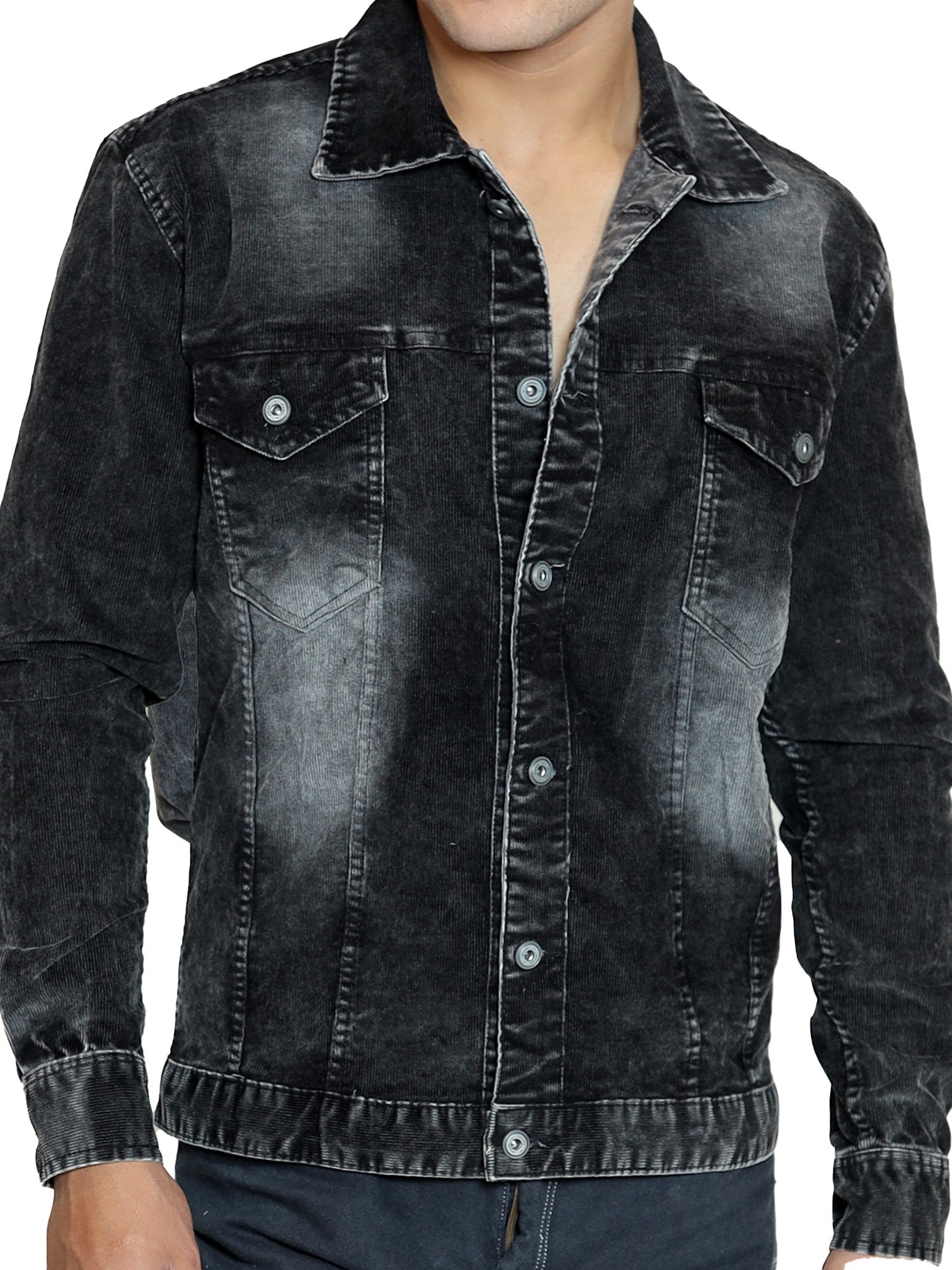 Charcoal Gray Denim Shacket