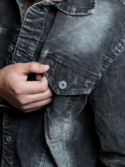 Charcoal Gray Denim Shacket