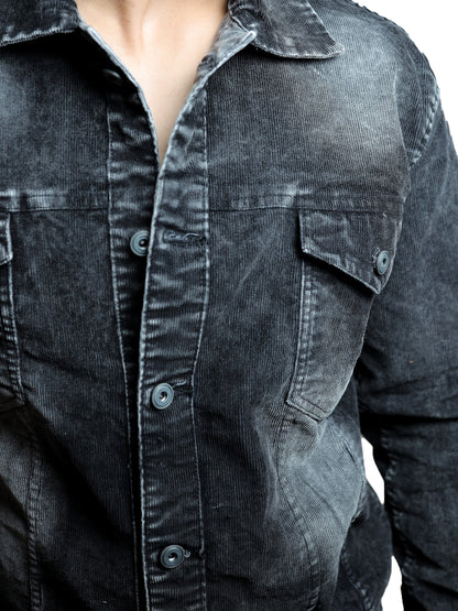 Charcoal Gray Denim Shacket