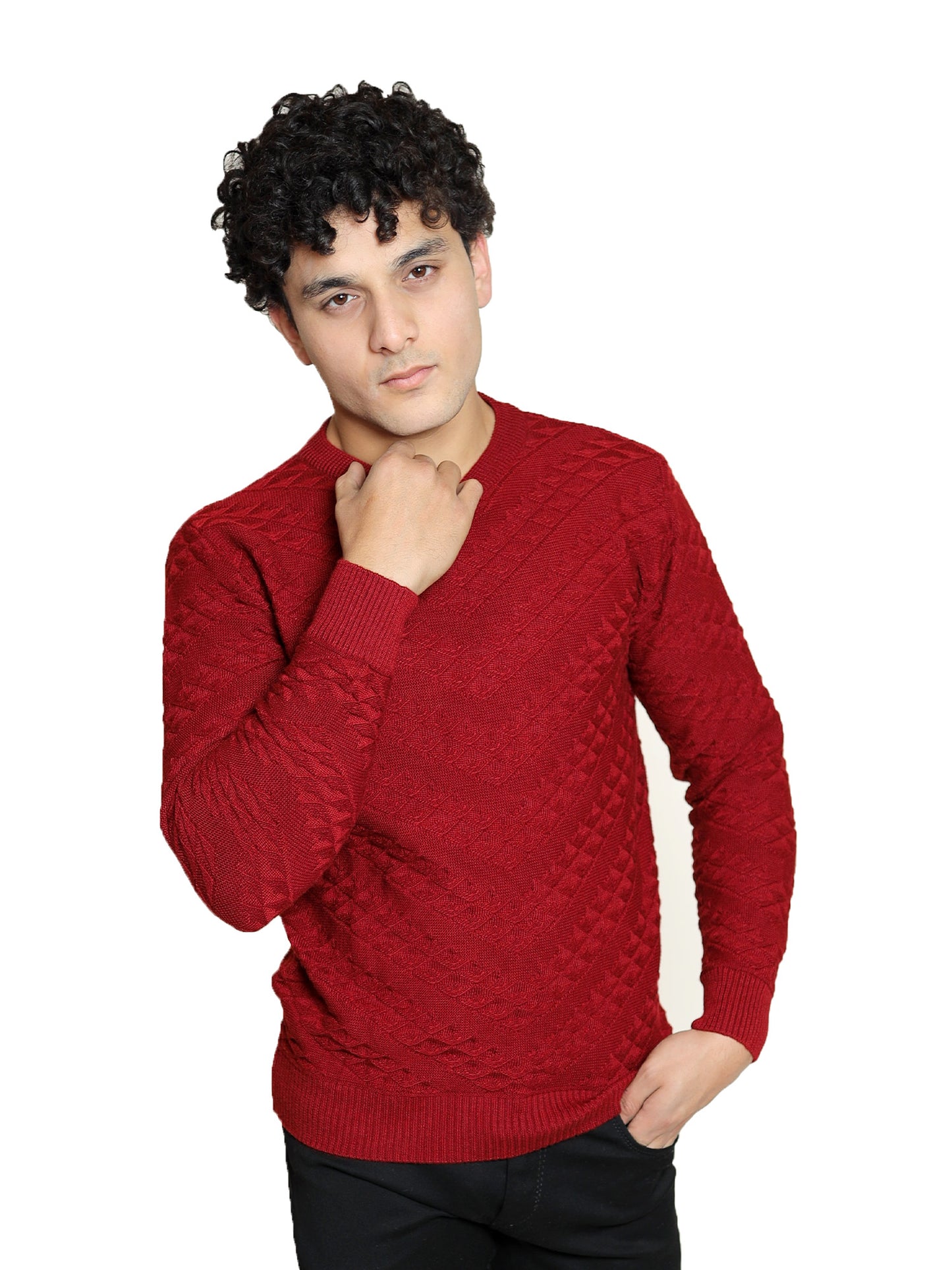 Crimson Cable Sweater