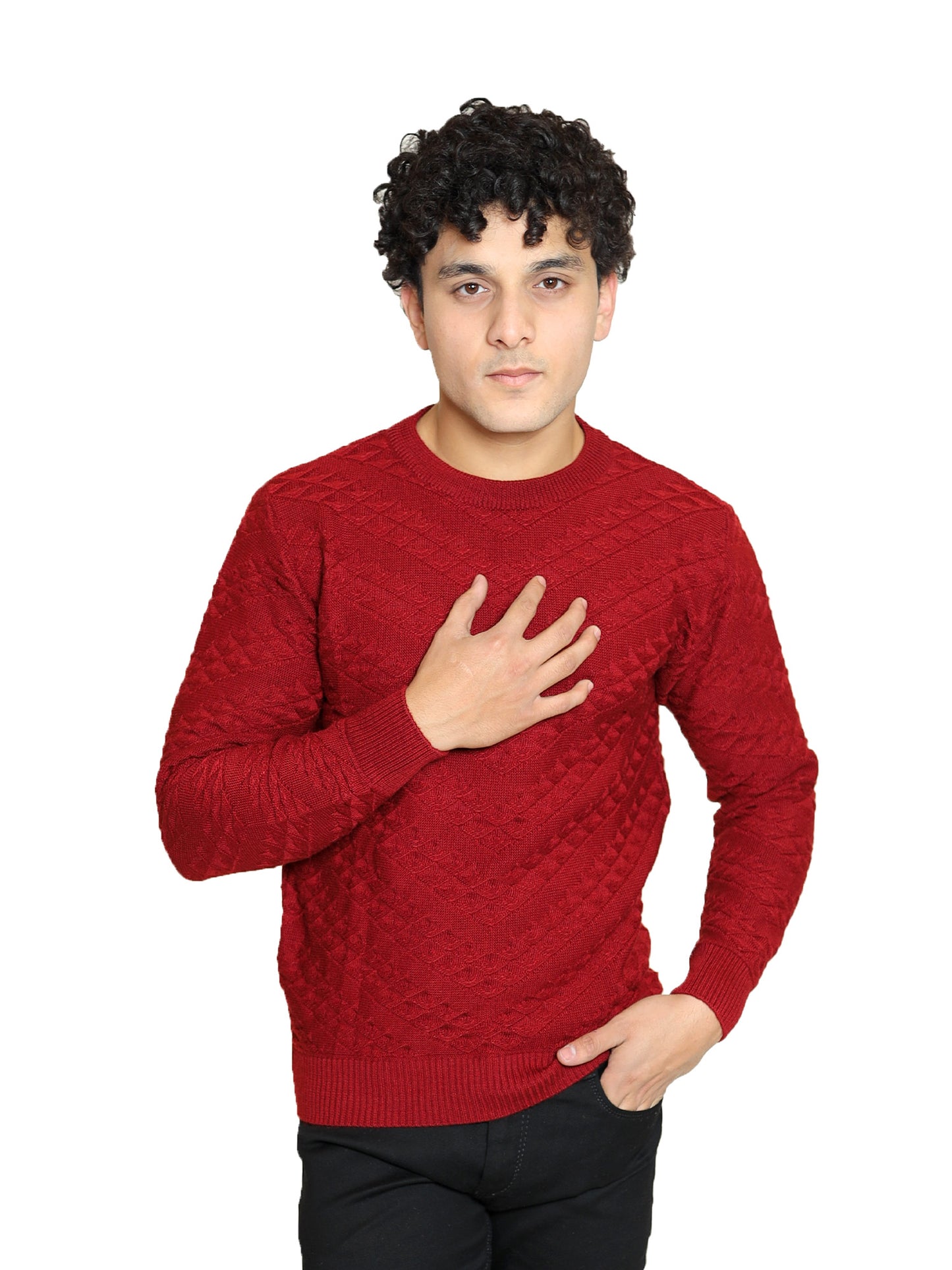 Crimson Cable Sweater