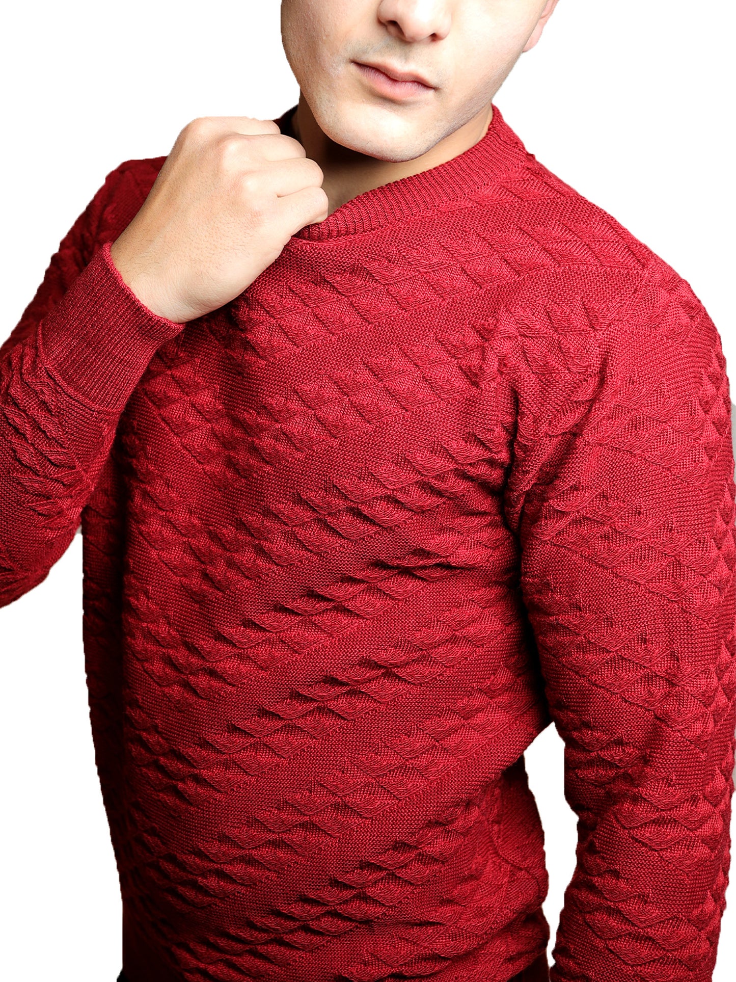 Crimson Cable Sweater