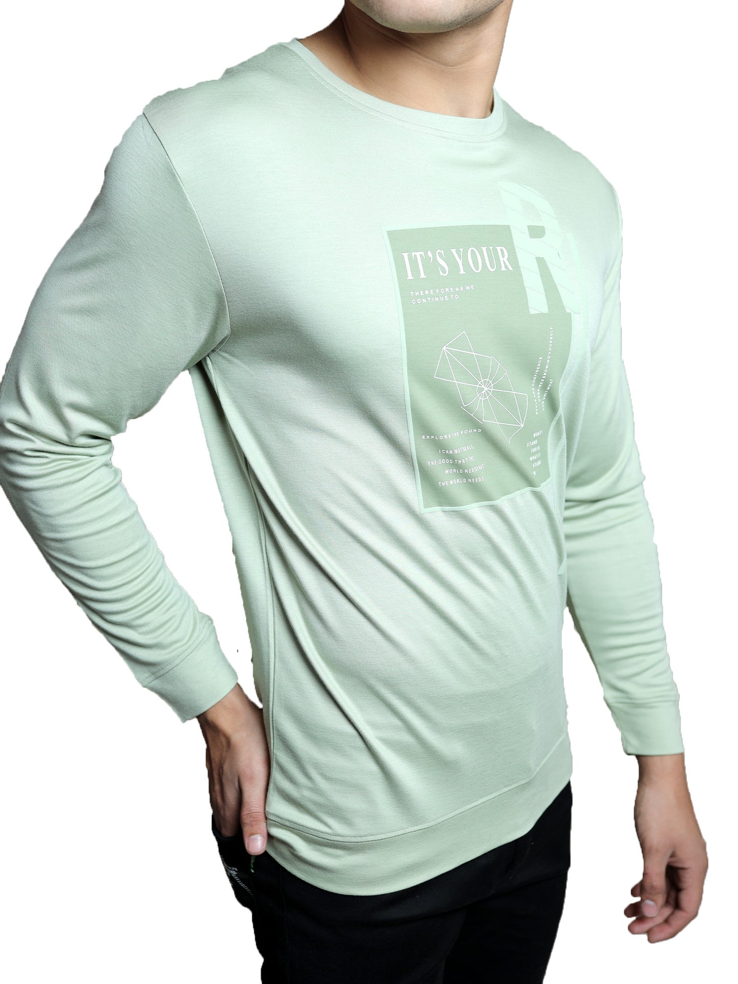 Mint Green Typography T-shirt