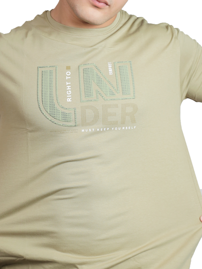 Khaki Self-Affirmation Outlined Graphic Tee